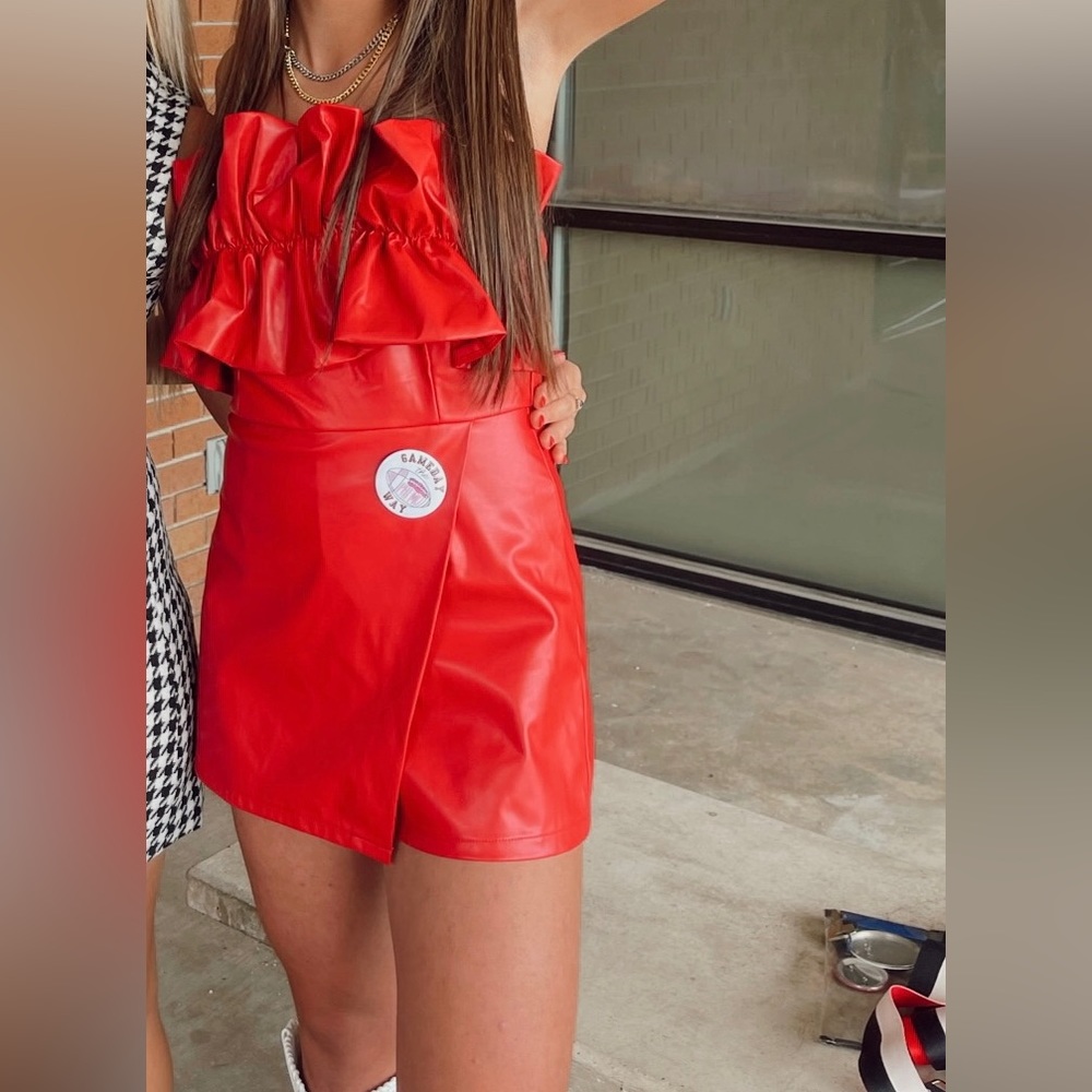 idem ditto red leather Romper